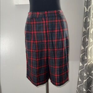 Club Classics Vintage 100% Pure Wool Pleat Front Plaid Shorts SZ 10